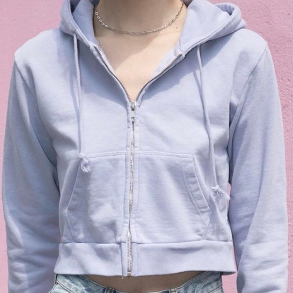 Brandy Melville Cropped Crystal Hoodie